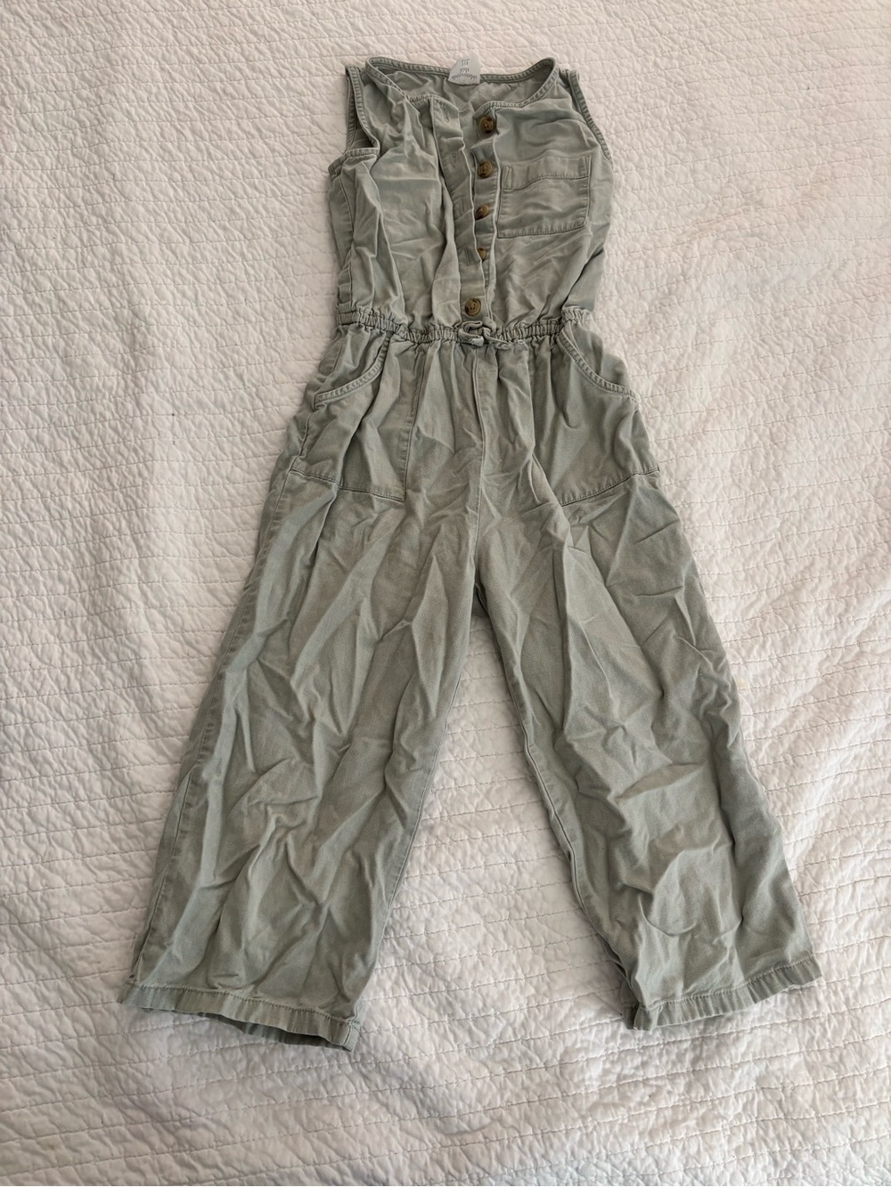 abercrombie kids Sage Green Button-Front Romper